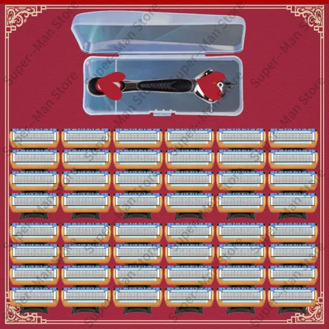 진정한 공장 가격의 윤활 스트립이 있는 퓨전5 면도날 리필, 부드러운 5중 블레이드 퓨전 면도기, 보관함 포함 진정한 공장 가격의 윤활 스트립이 있는 퓨전5 면도날 리필, 부드러운 5중 블레이드 퓨전 면도기, 보관함 포함