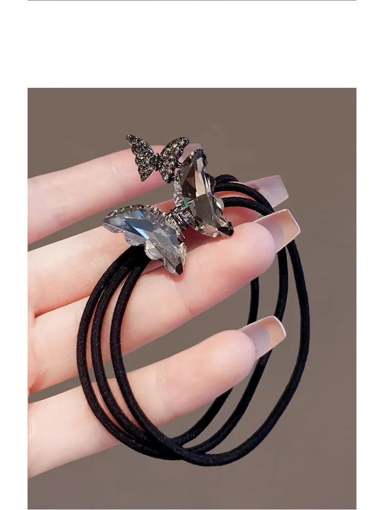 Zartes Schmetterlings-Temperament, Strass-Haarseil, High-End-Mode, Kugelkopf, Pferdeschwanz, elastisches Gummiband, Stirnband,