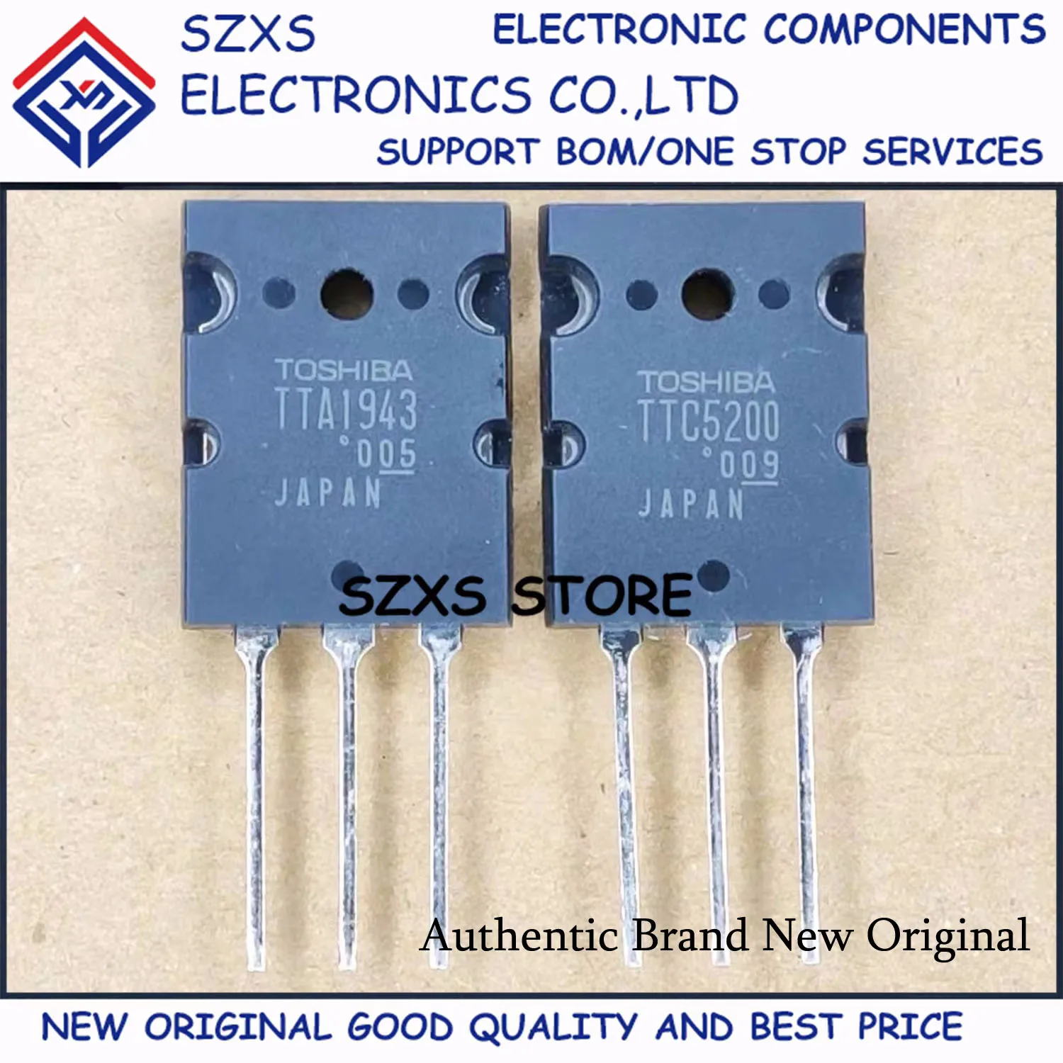 New Original 10Pairs TTA1943 A1943 + TTC5200 C5200 TO-264 Audio Amplifier Transistor In Stock Electronic Components Good Quality