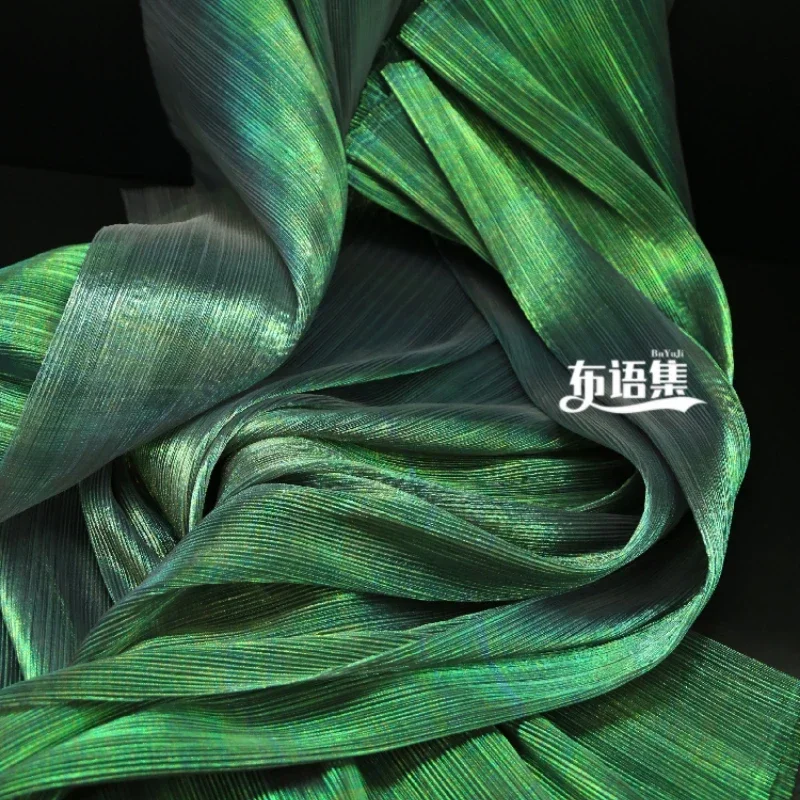 Pleated Organza Fabric Illusory Color Wedding Styling Decorative Background Cloth Designer Diy Sewing Material By The Meter