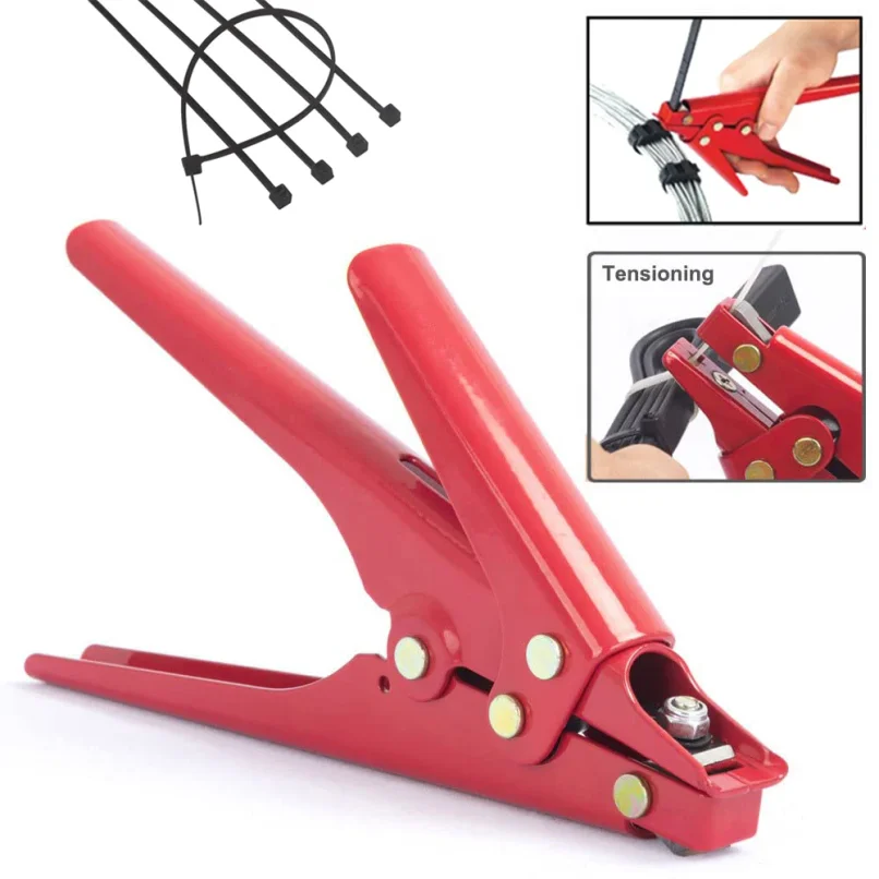 

Nylon Cable Tie Gun for Tensioning Cutting Nylon Cable Ties Width: 2.4-9mm Zip Tie Pliers Cable Tie Tool with Adjustable Tension