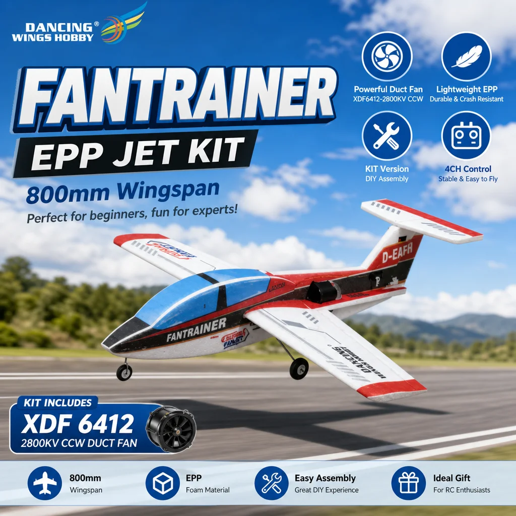 DW Hobby E39 Fantrainer 800mm EDF Jet Kit – 64mm 4S EPP Ducted Fan w/XDF6408 Motor