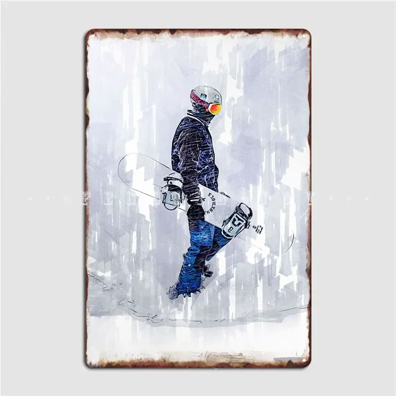 Snowboarder Abstract Metal Sign Customize Wall Cave Garage Decoration Pub Garage Tin Sign Poster