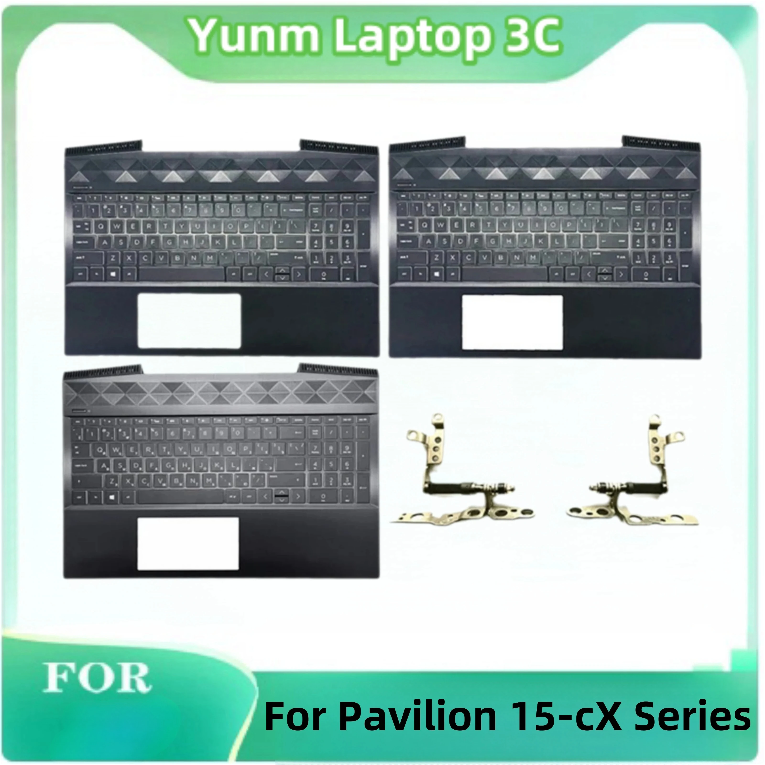 

Новая Оригинальная подставка для ноутбука верхняя крышка ЖК-шарнир с белой клавиатурой с подсветкой для HP Pavilion 15-CX Series цвет черный