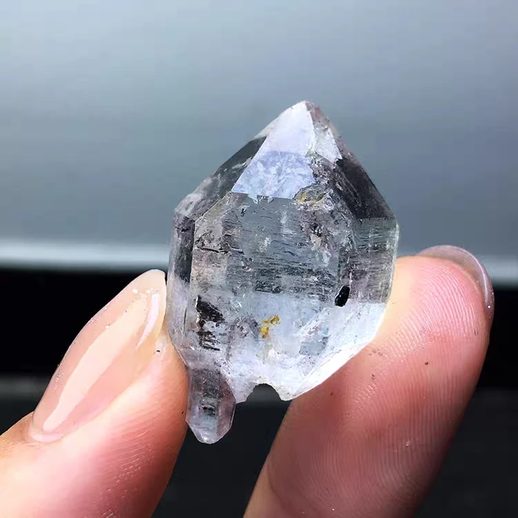 Black Herkimer Diamond Crystal | Raw Specimen with Dynamic Sand Inclusions Water Gall for Reiki & Unique Gemstone Collection view 6