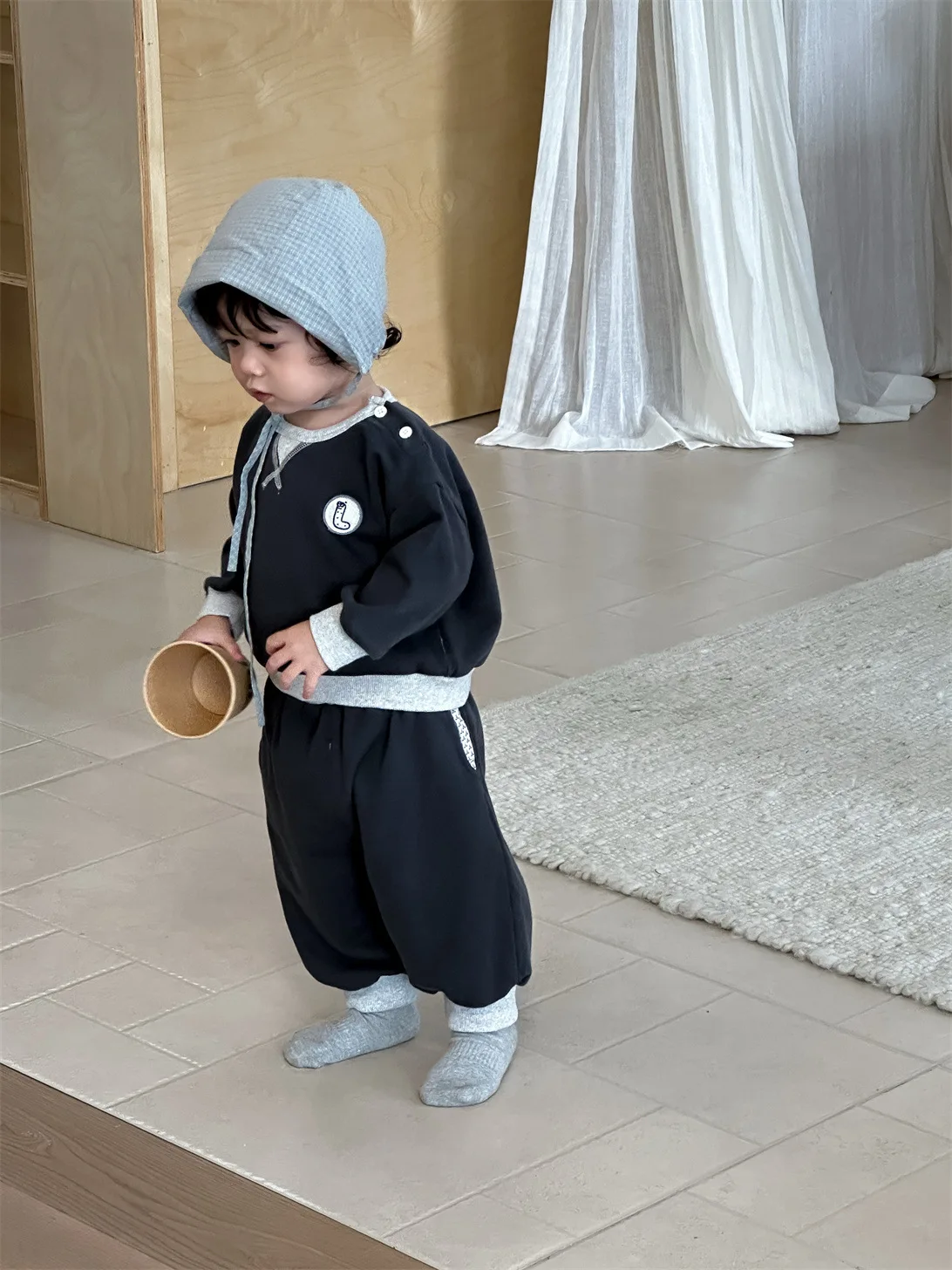 Boys Patch Sweatshirt + Pants 2pcs Suit Infant Toddler Versatile Casual Outfits 2025 Autumn New Baby Long Sleeve Clothes Set