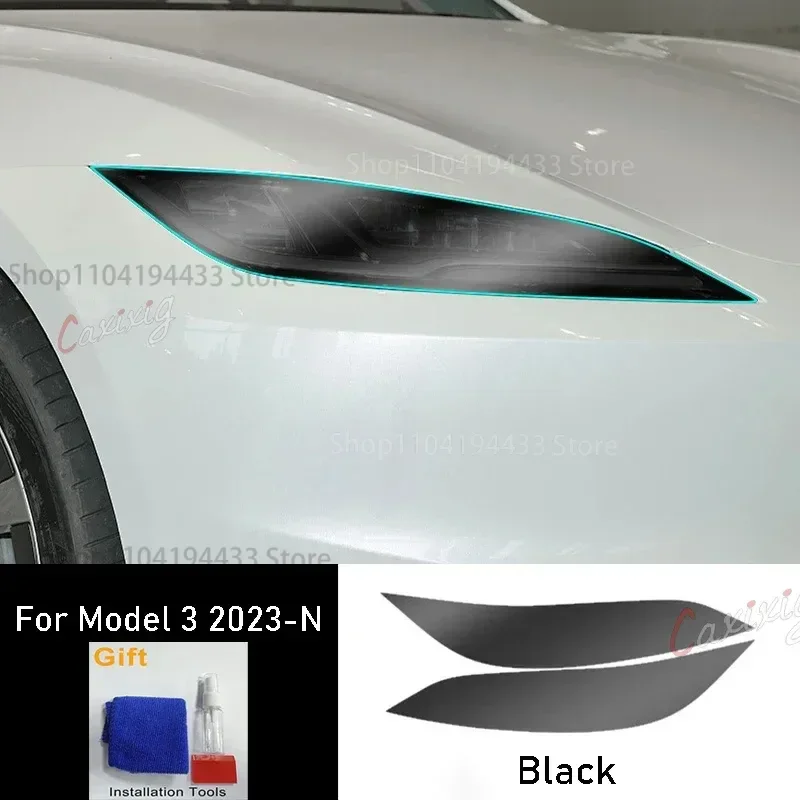 

TPU Car Headlights Protective Film Rear Taillight Transparent/Smoke Black TPU Sticker Car Accessories for Tesla Model 3 2024