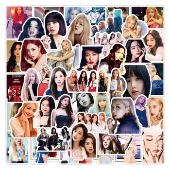 10/30/50pcs 블랙 핑크 Kpop 낙서 스티커 방수 DIY 전화 케이스 물병 수하물 귀여운 한국 여자 데칼 장식