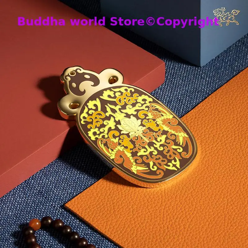 High grade gift 24k gold-plated GOOD LUCK Success Mascot NIU QI CHONG TIAN LING PAI BRASS Talisman bring Fortune money Good luck