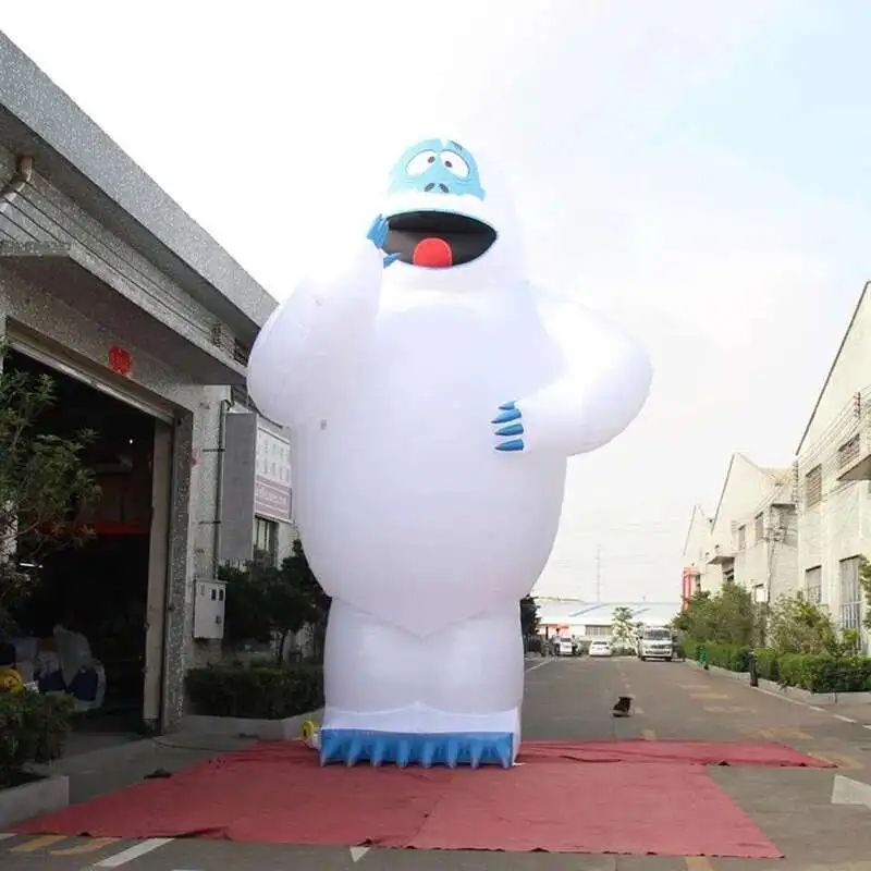 Large Snowman Abominable Bumble With Led Lights Giant Iatable Snow Monster For Outdoor Christmas Decoration