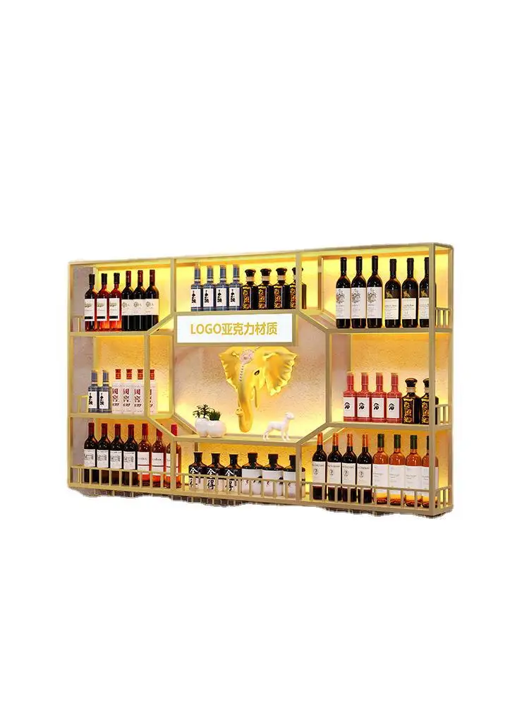 

Wall, wall-mounted, wine rack, dining room, wall cabinet, wrought iron, shelf
