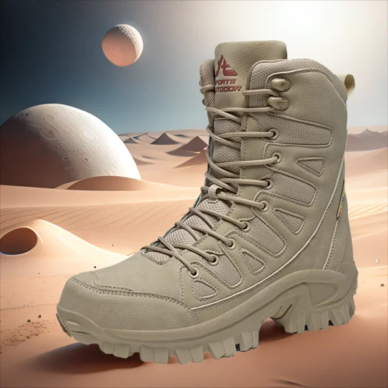 

Новая мужская походная обувь, нескользящая тактическая обувь для пустыни, высокие армейские тренировочные ботинки, мужская уличная обувь для альпинизма