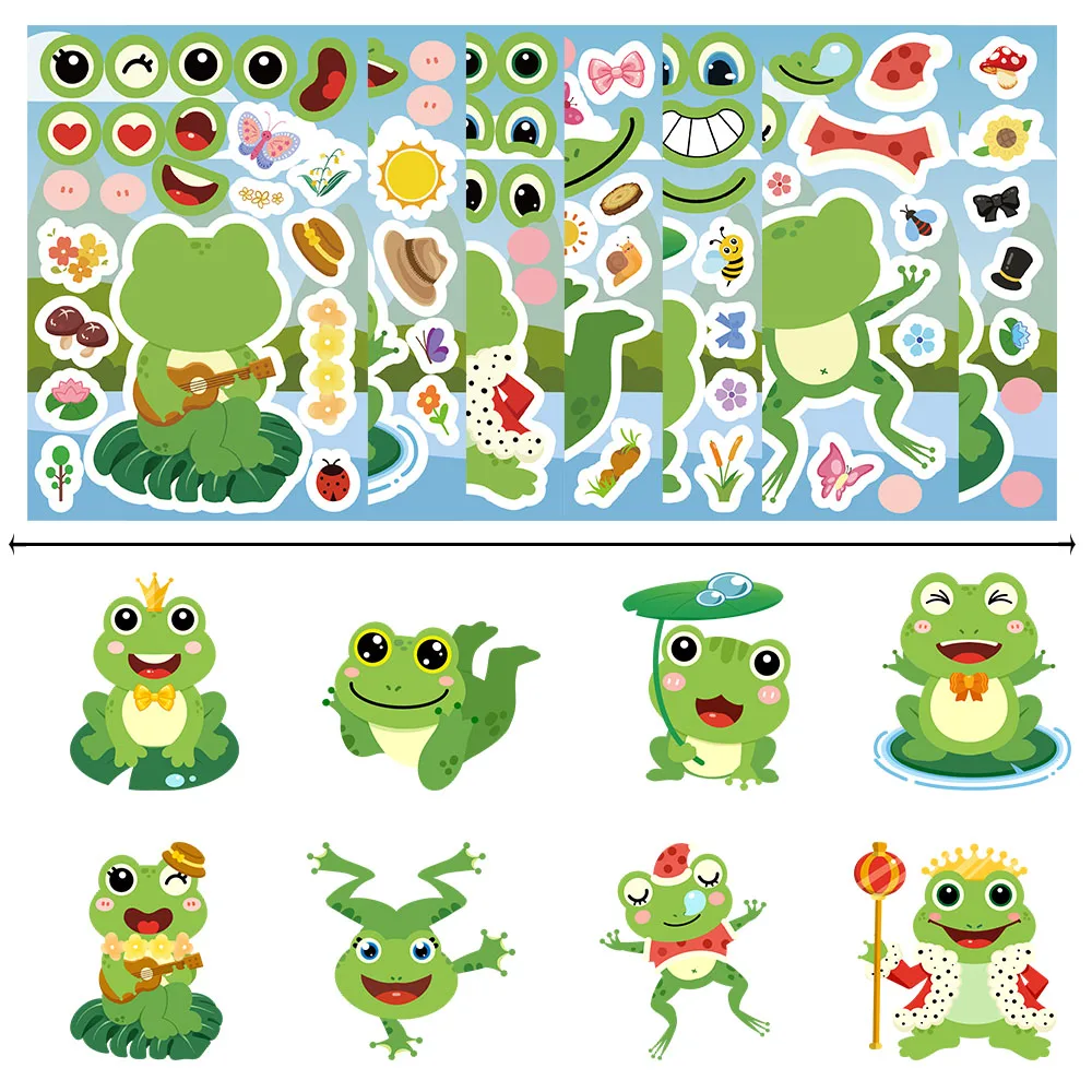 8 pçs dos desenhos animados sapo graffiti adesivos colagem série caso de telefone bagagem diy notebook adesivos à prova dwaterproof água