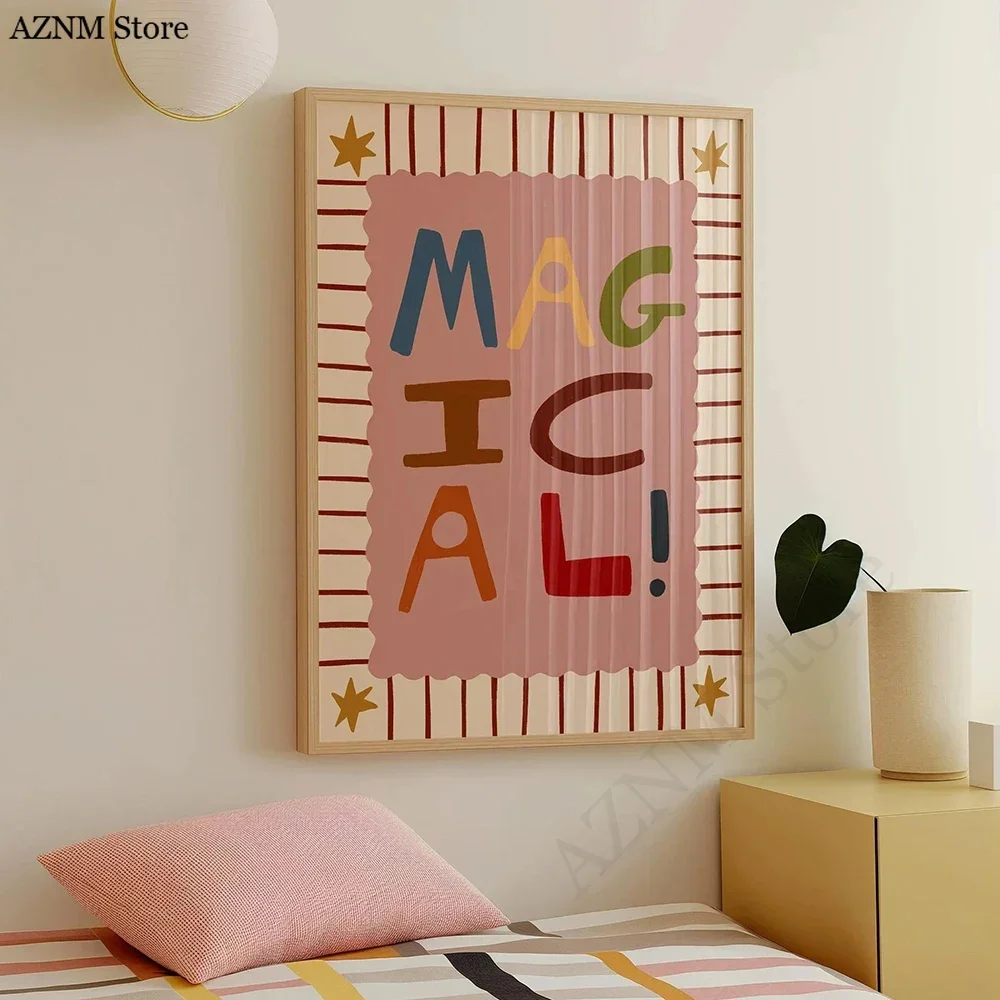 Snake Alphabet Learning Print Nursery Toddler Bedroom Poster Magical Colourful Wall Art Cute Kid's Play Room Home Decor