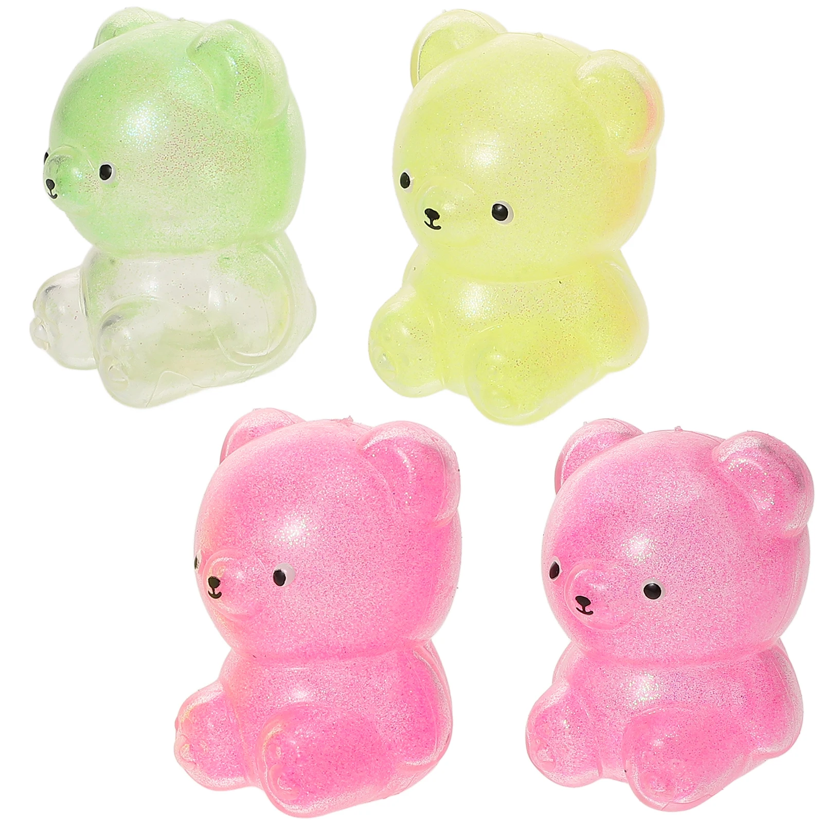 

4 Pcs Decompression Bear Toys Squeeze Stretchy Squishy Cartoon Stressball Tpr Kids Animal Fidget