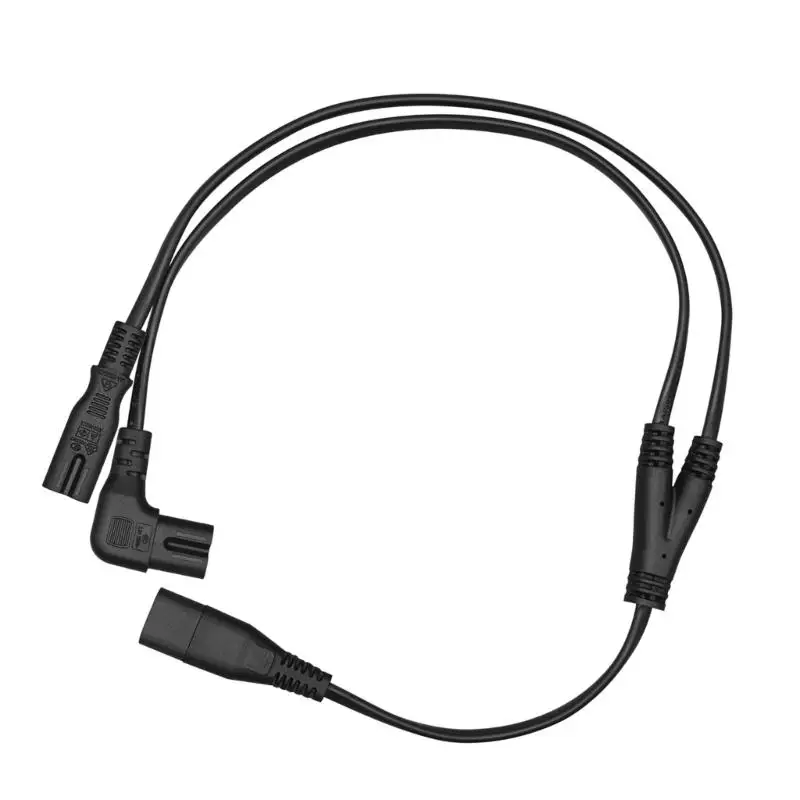 31BA Split Cord for Two Nearby Devices, Straight and Angled Ends, 60cm/23.6inch Cable for Desk, Wall Side, Shelf Placements, and