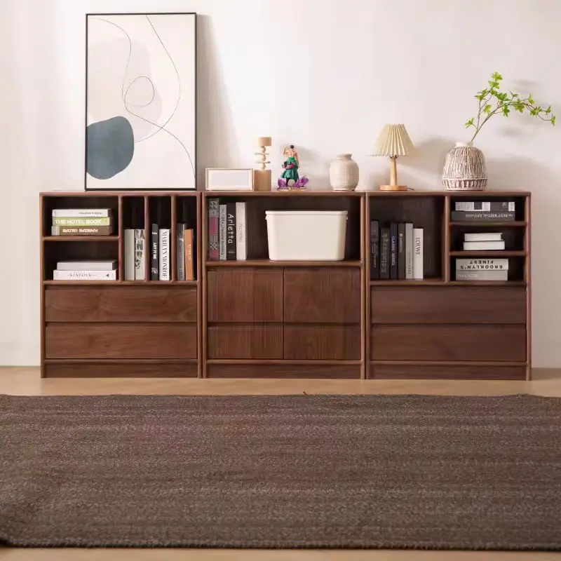 

Customizable bookcase All solid wood storage Modern simple dining side storage TV cabinet
