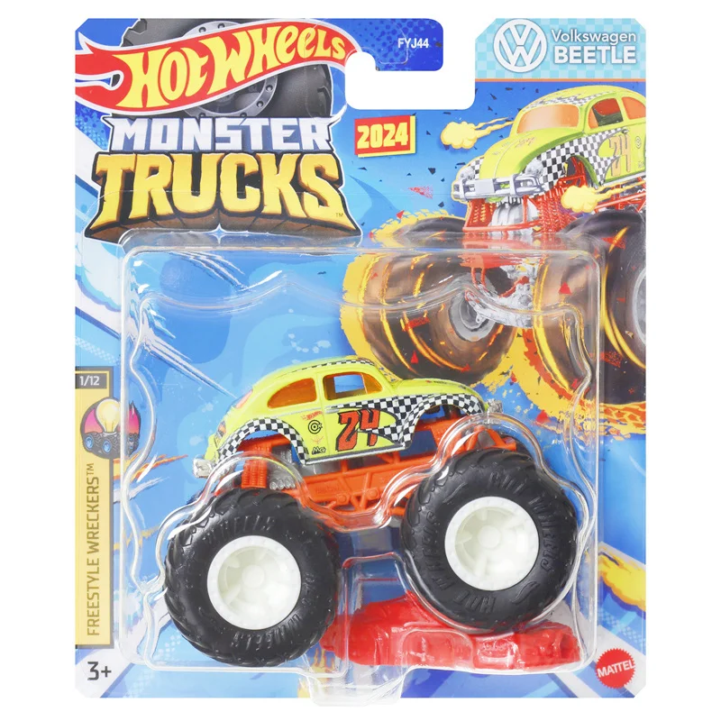 

24-FYJ44-HTM65 HOT WHEELS MONSTE TRUCKS 1:64 Monster cart, коллекция флуоресцеинов, литой Сплав, модель автомобиля, украшение, подарок