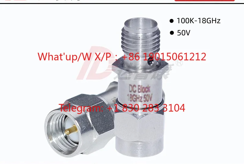 product  SMA DC Blocker Stainless Steel Model 18GHZ Low Standing Wave 50V DC Blocker SMA-JK Male to Female