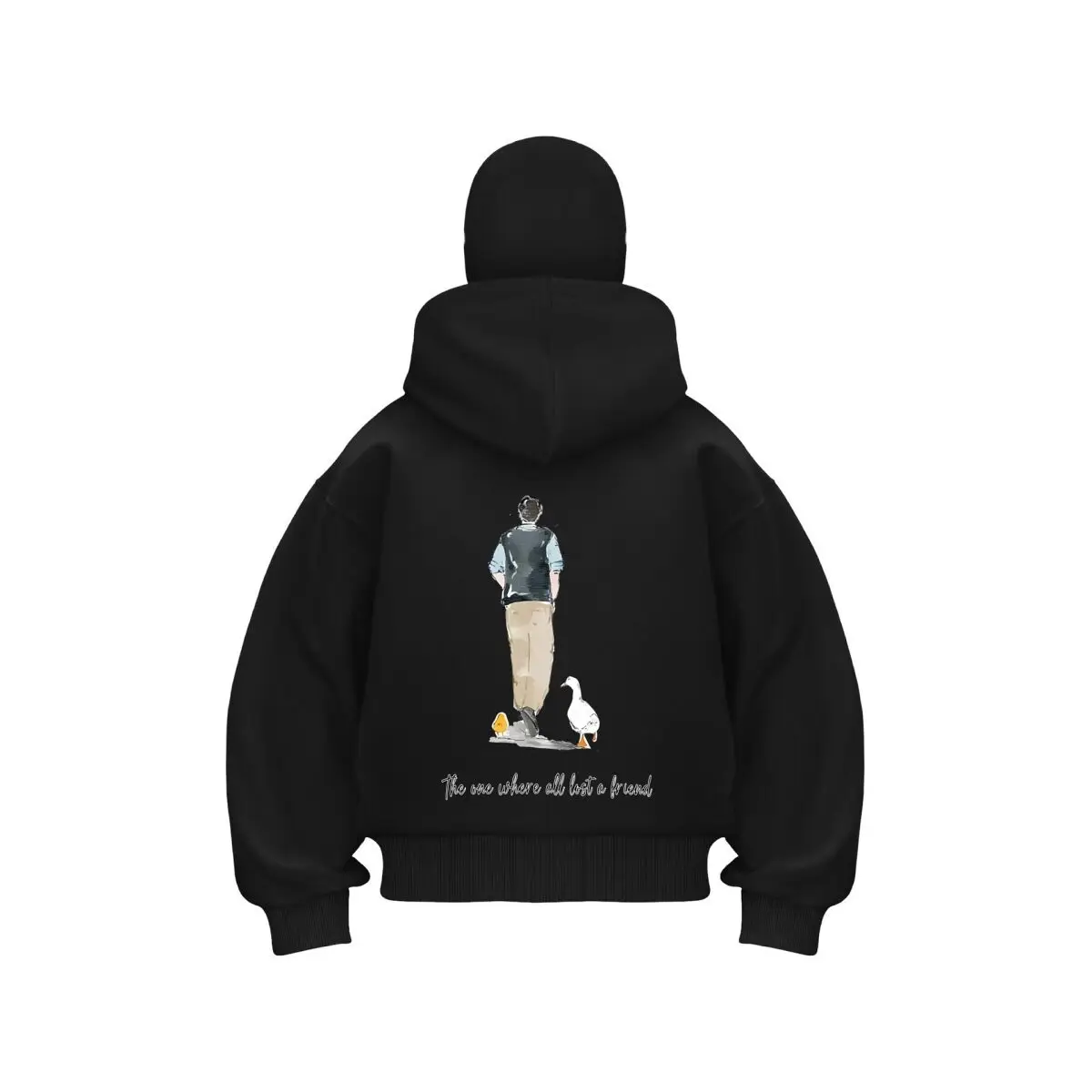 

Lost a Friend Story Art Теплая уличная мужская зимняя повседневная толстовка с двойным капюшоном