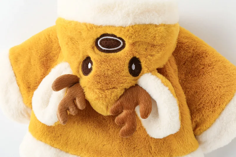 Weihnachts-Plüschjacke für Babymädchen, Niedlicher Elch-Wintermantel, Wärmehaltende Kapuzenjacke, Kleine Prinzessinnen-Umkleidung, Kleidung für Kleinkindmädchen – Detail 14