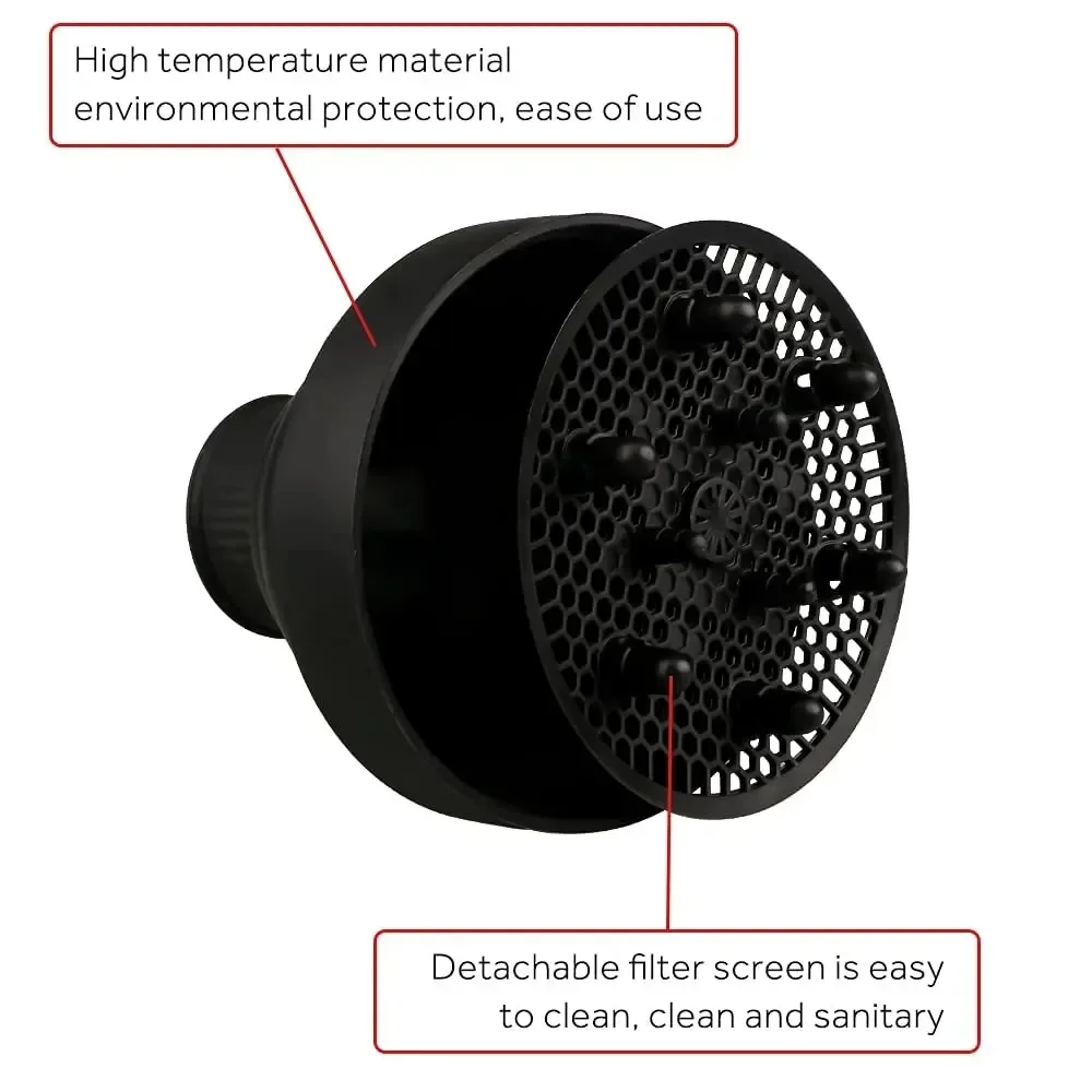 Silicone Hair Dryer Diffuser Salon Tool Cover Adjustable Temperature Resistant Dispersion Drying, Special for Real Hair Wigs