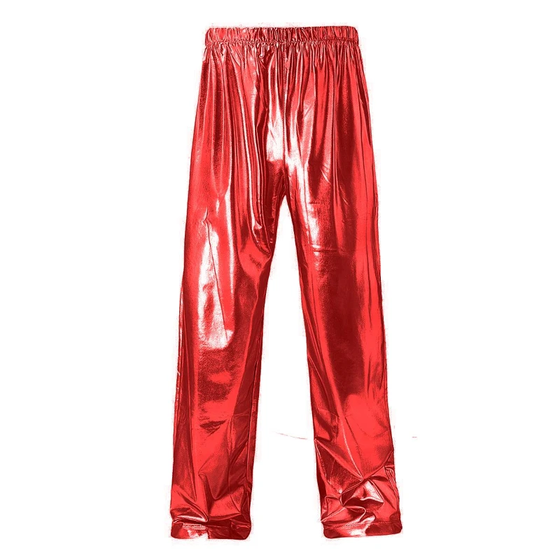 2024 N Metal Shiny Stage Performance Party Casual  Pants Men , Gold/Silver Multi Color Handsome Personality Fashion Sports Pants