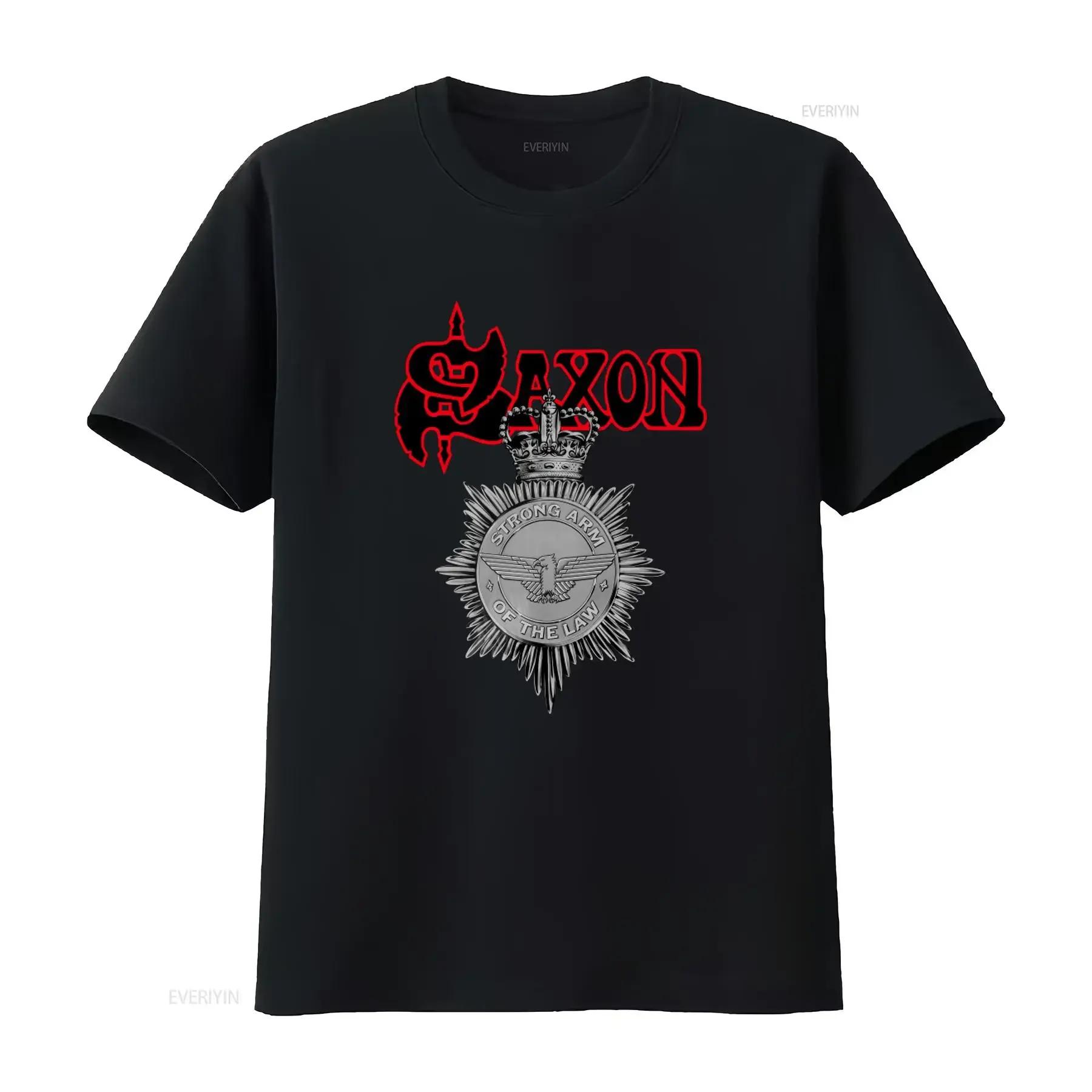 Saxon Strong Arm Of The Law T Shirt Official Merchandise Premium Quality Print Perfect for Rock Fans Stylish and Comfortable