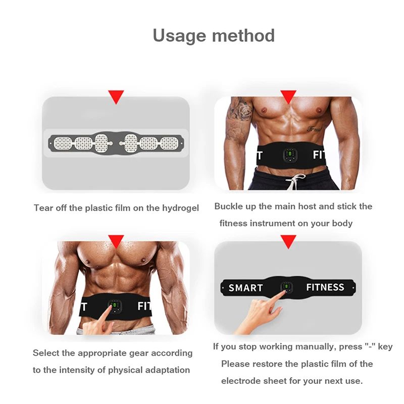 EMS Abdominal Training Belt Muscle Stimulator Body Slimming Belts Weight Lost Fitness Equipment USB Recharge Dropshipping