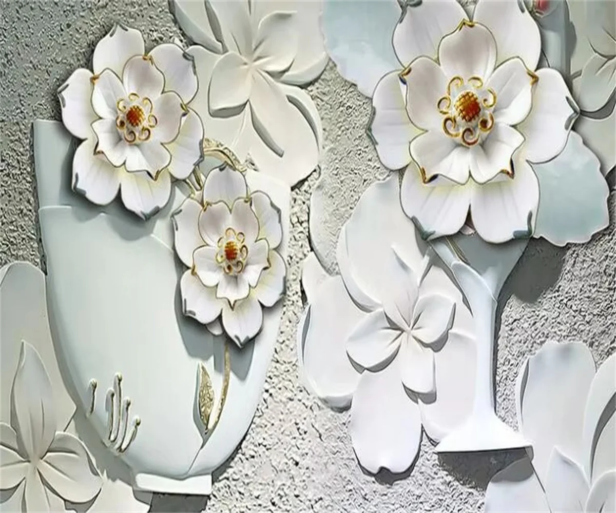 Custom 3D Wallpaper Space Relief Flower Design TV Background Wall Home Decor Living Room Bedroom 3d wallpaper ﻿