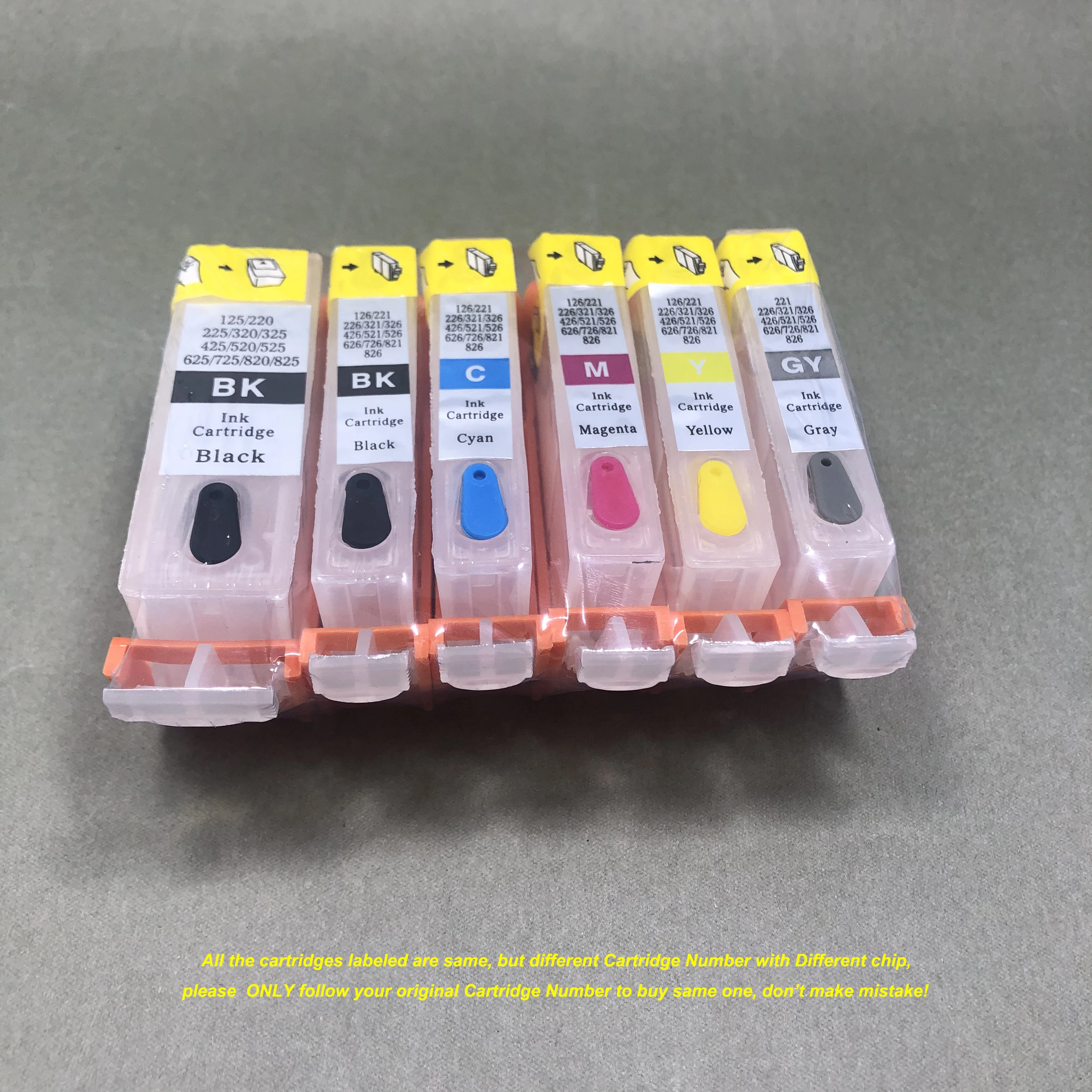 Empty PGI-125 CLI-126 Refillable Ink Cartridge for Canon PIXMAIP4810 IP4910 IX6510 MG5210 MG5310 MG6110 MG6210 Printer