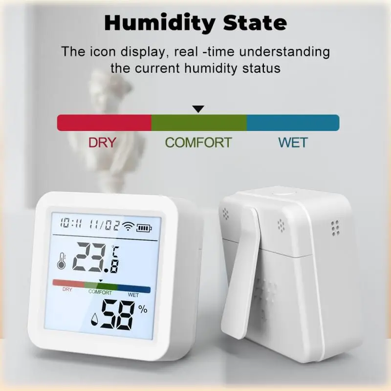 Tuya Wifi Temperature Humidity Sensor With Backlight Indoor Hygrometer Thermometer Detector Remote Support Alexa Google Home