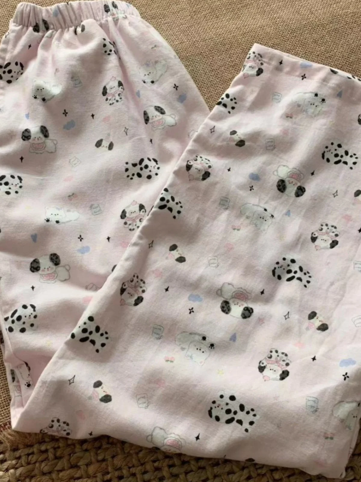Autumn and Winter Cotton Polished Cute Cartoon Pajama Pants Japanese Girl Sweet Casual Soft Loose Home Trousers