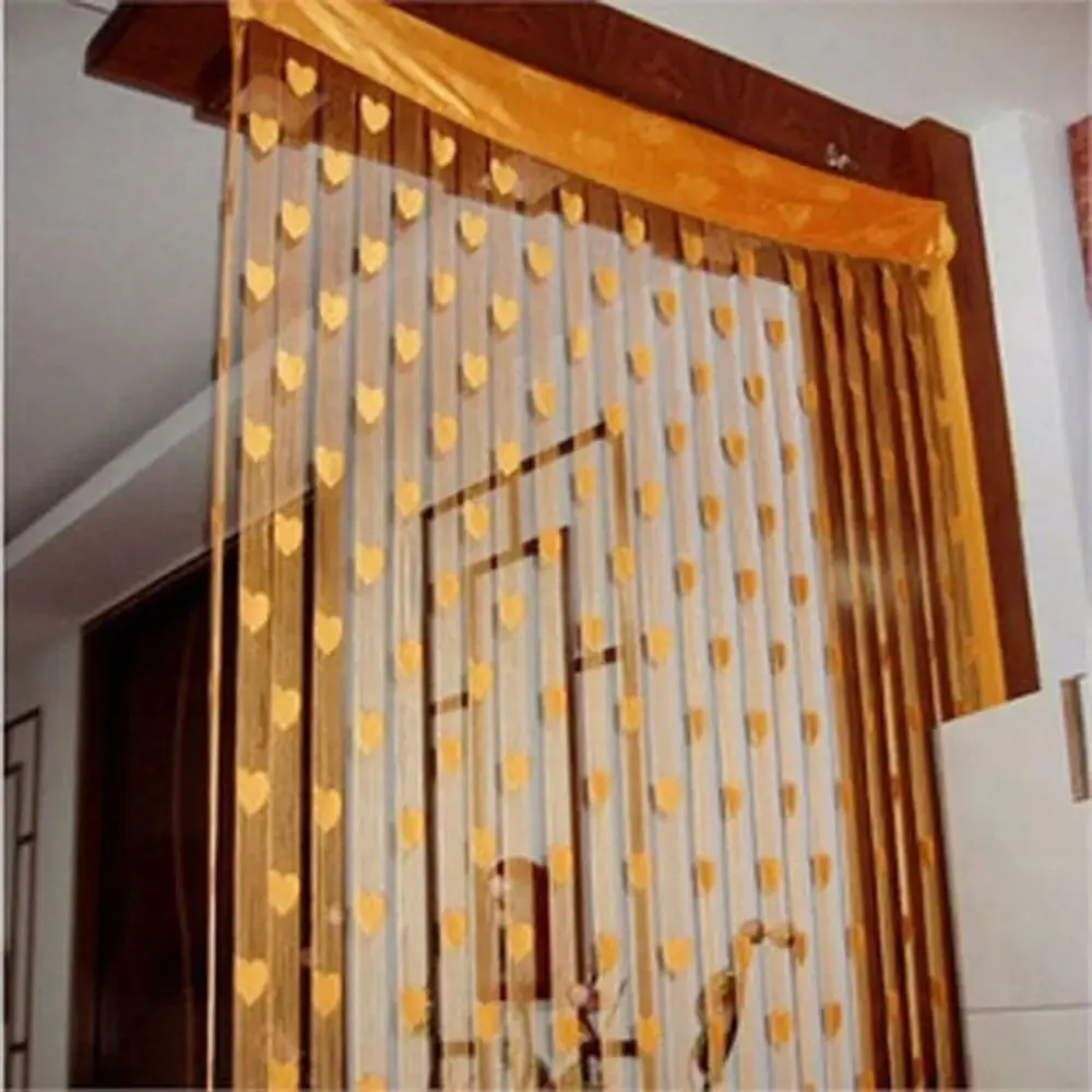 Line Curtain Love Heart String Curtain Room Divider Solid Color Door Curtain 1*2M Elegant Tassel Curtain Home Decor