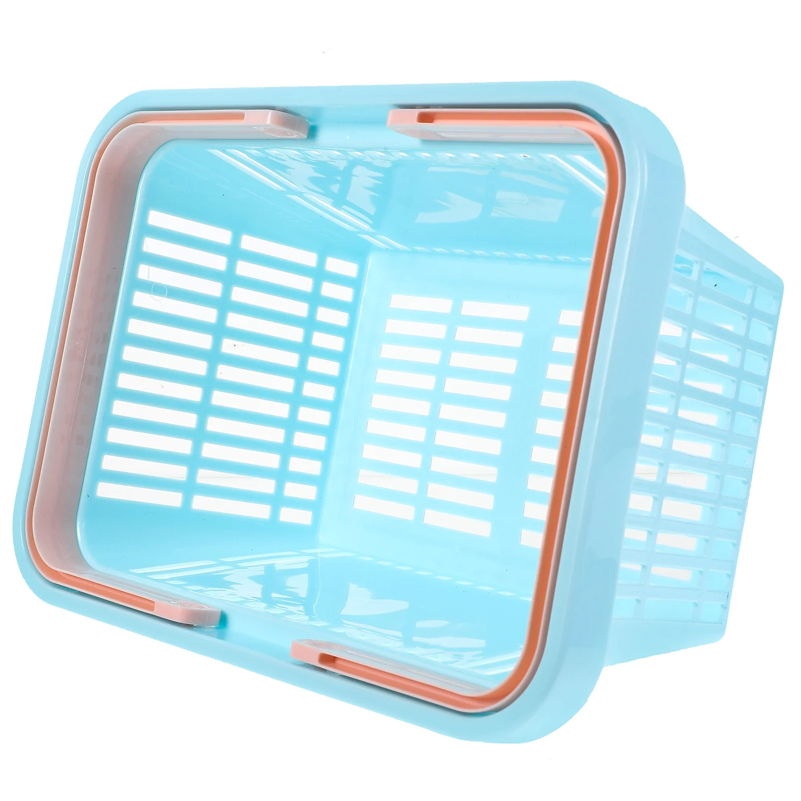 

1pcs Plastic Storage With Handles Durable Pp Household Basket For Fruits Snacks Bathroom Office Organizer White Small