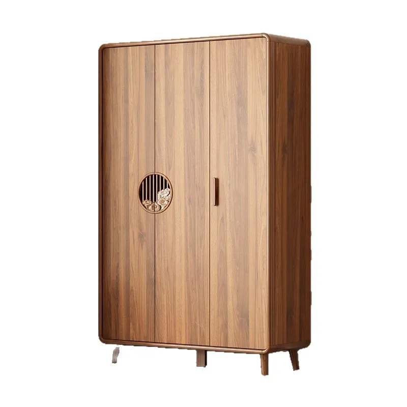 New Chinese wardrobe household bedroom solid wood color wardrobe children's storage locker small apartment multi-layer