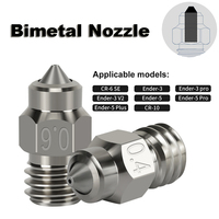 New MY Nozzle For Creality CR6-SE Plated Copper Hardened Steel Bimetal Nozzle Wear-Resistance For Ender 3/5 Pro/CR10 3D Printer