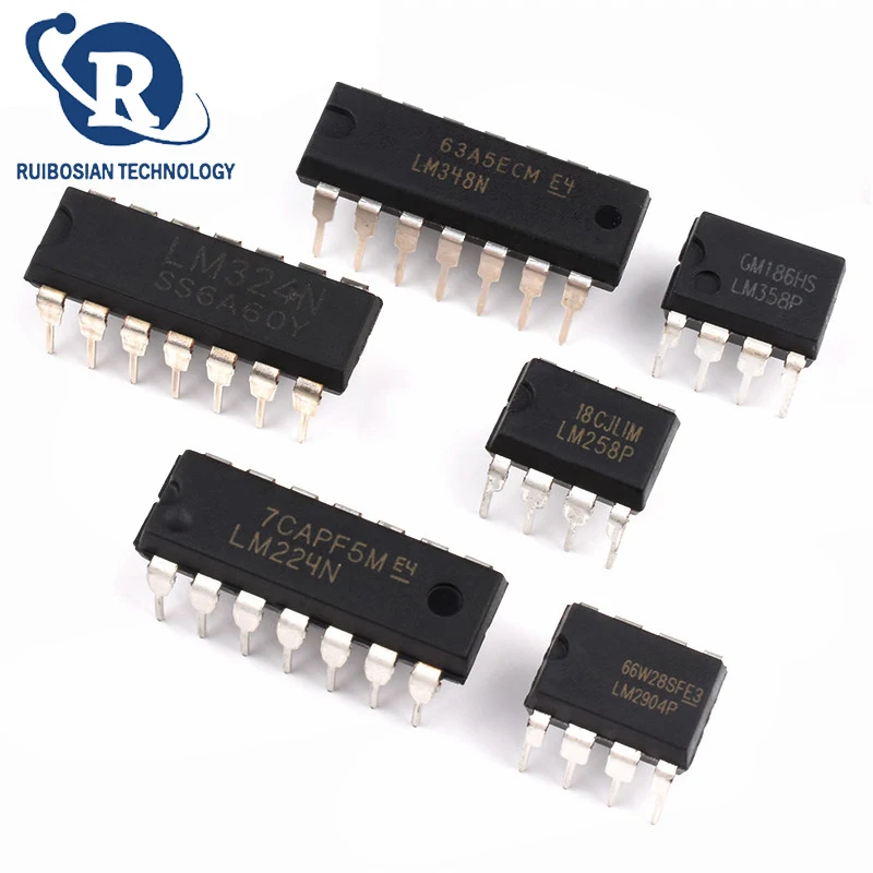 Nuevo circuito amplificador IC, piezas UA741, NE555, LM358, LM324, LM393, LM339, DIP, LM358N, LM324N, lm3393n, NE555P, UA741CN, 10 unidades