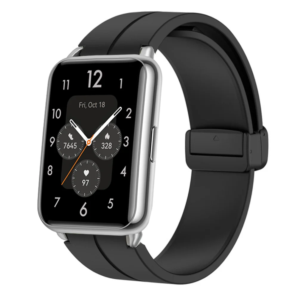 حزام مشبك مغناطيسي لساعة هواوي تناسب 2 ، حزام استبدال سيليكون ، سوار Correa ، اكسسوارات الفرقة