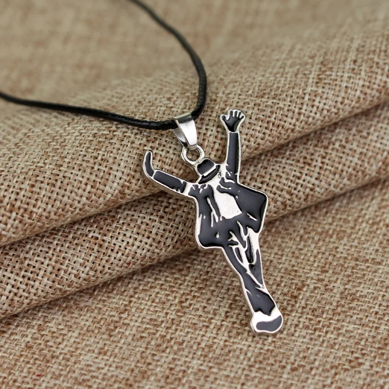 Classic Pop Star Singer Michael Necklace Dancing Jackson Enamel Pendant Necklace Fans Monumental Jewelry Accessories Gifts image 6