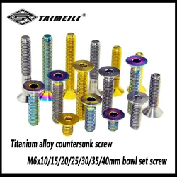 Titanium bolt M6X10/15/20/25/30/35/40mm countersunk titanium bolt six angle sleeve titanium screw GR5