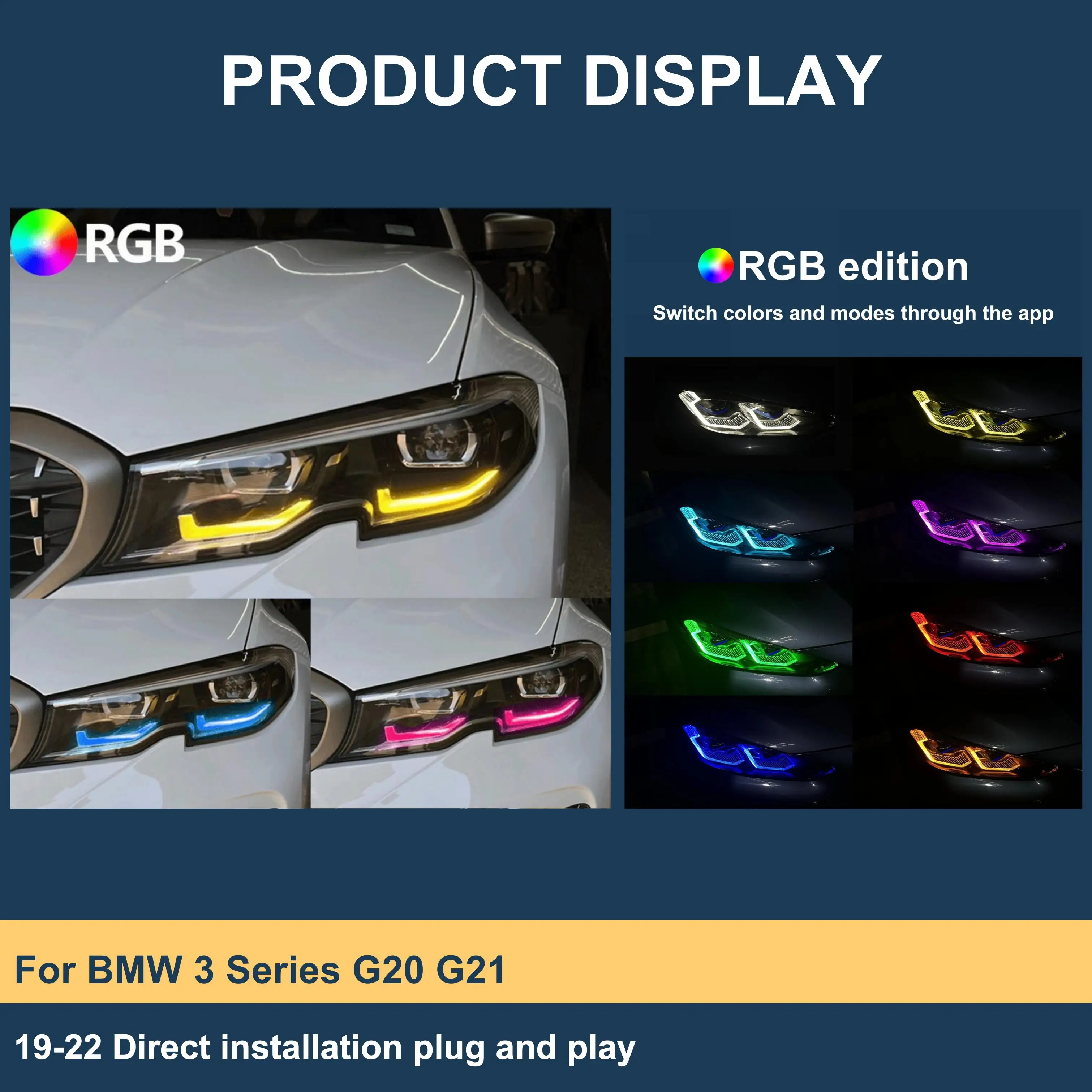 J ONE Drl Rgb Colour Control By Phone Rgb Drl For BMW 3 Series G20 Drl Modul G20 G21 2019 To 2022 Others Car Light Accessories