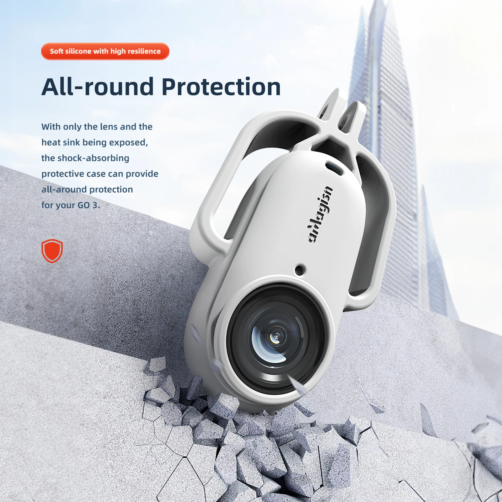 حافظة حماية من السيليكون لكاميرا Insta360 GO3 ، ممتص للصدمات ، مضاد للسقوط ، ملحقات واقية