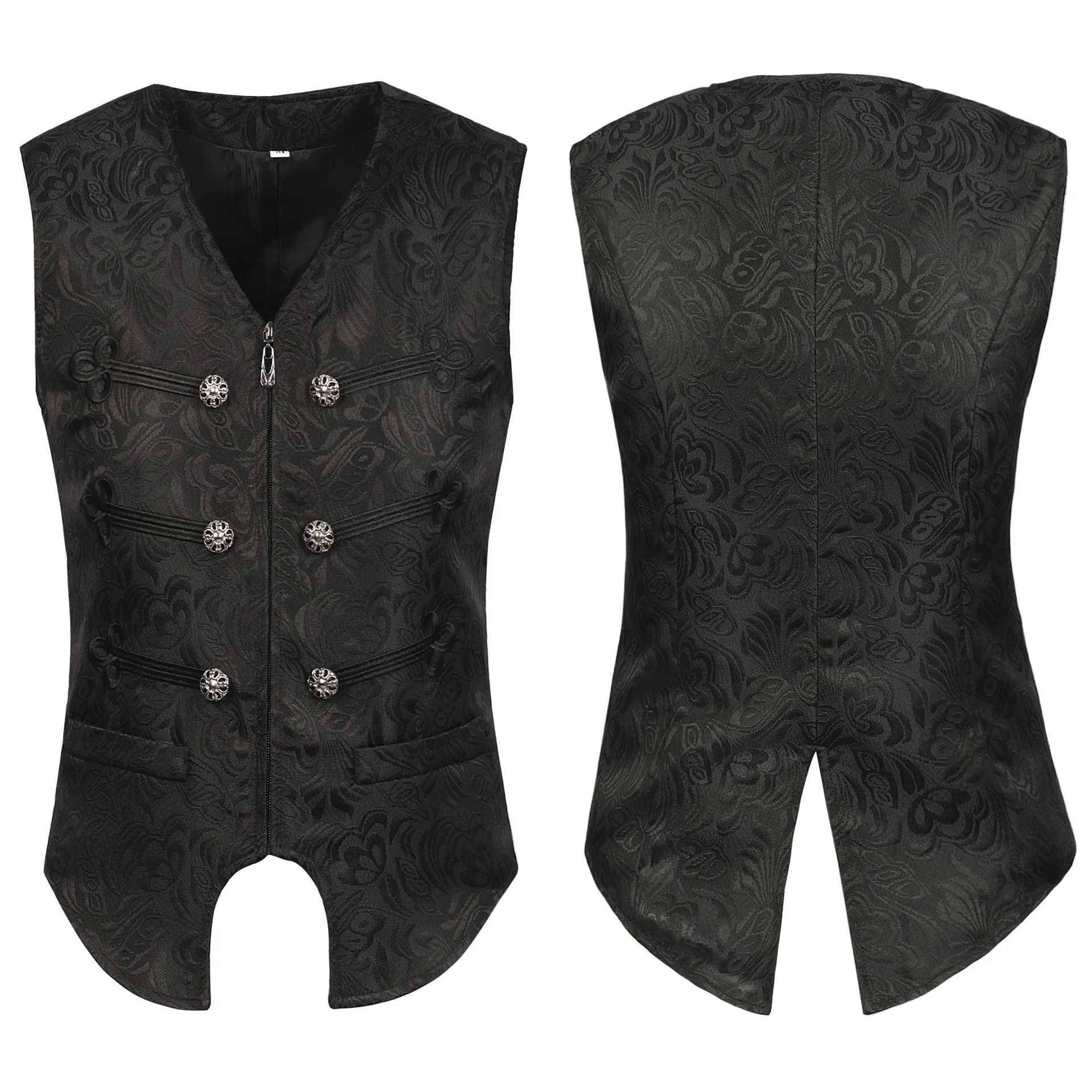 New Men's Halloween Vest Costumes Renaissance Cosplay Steampunk Jacquard Swallow Top Noble Blazer Costume