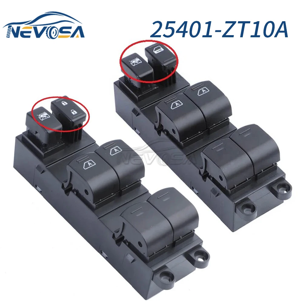 NEVOSA 25401-ZT10A For Nissan Titan Armada 2004-2012 Auto Car Window Lifter Control Switch 25401ZT10A 25401-ZL10B 25401-7Y010