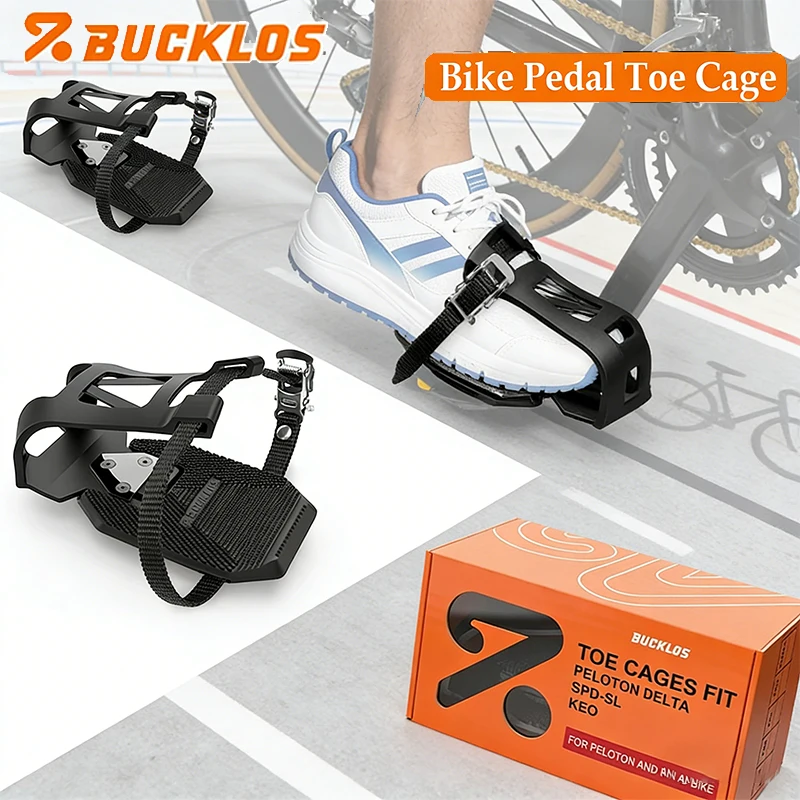 

Bucklos MTB Road Bike Pedal Toe Cage Gym Spinning Bike Toes Adjustable Bicycle Footboard Clamp Cycling Toe Clips Bicycle Parts