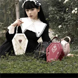 Gothic Lolita Ita torby damskie Y2k Grunge punkowy krzyż uchwyt skórzany Mini plecak damski Harajuku casualowe torby Crossbody estetyczne