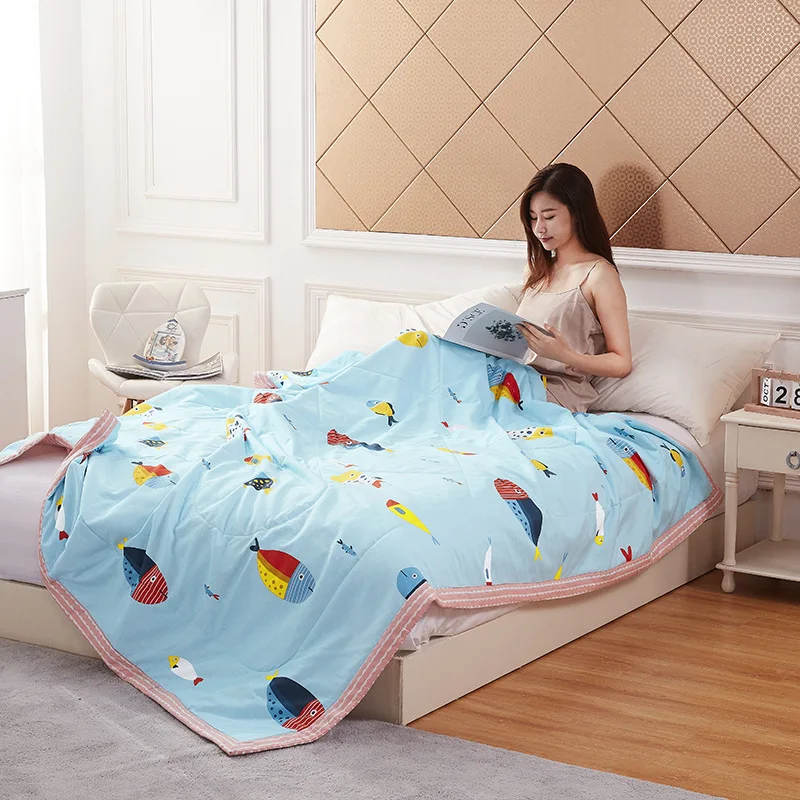 Summer  Air Conditioning Quilt Single Double Thin Quilt Spring and Autumn Quilt Core Machine Washable Summer