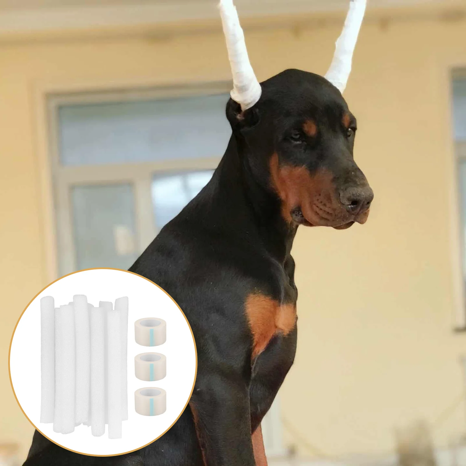 10-teilige Halterung für Dobermann, Pinscher, Ohrhörer-Stick, für Haustiere, Welpen, Stützschaum, Hundeständer