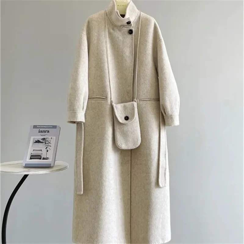 Loose Women's Woolen Coat Autumn Winter New Style Korean Version Gray Tweed Fashionable Ins Women's Outerwear